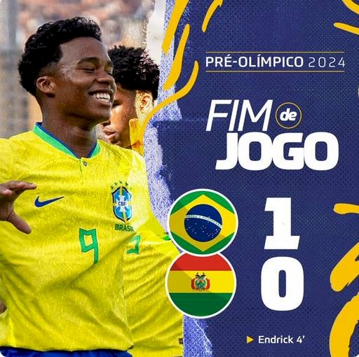 Brasil estreia no Pré-Olímpico de futebol com 1 a 0 sobre a Bolívia