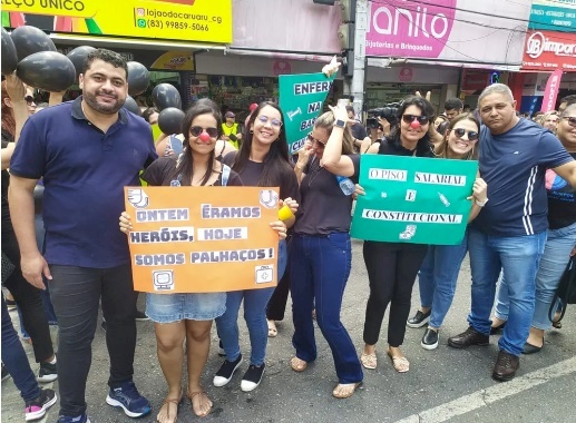 Protesto dos enfermeiros em Campina Grande.