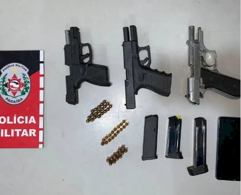 Armas de fogo apreendidas pela Polícia Militar
