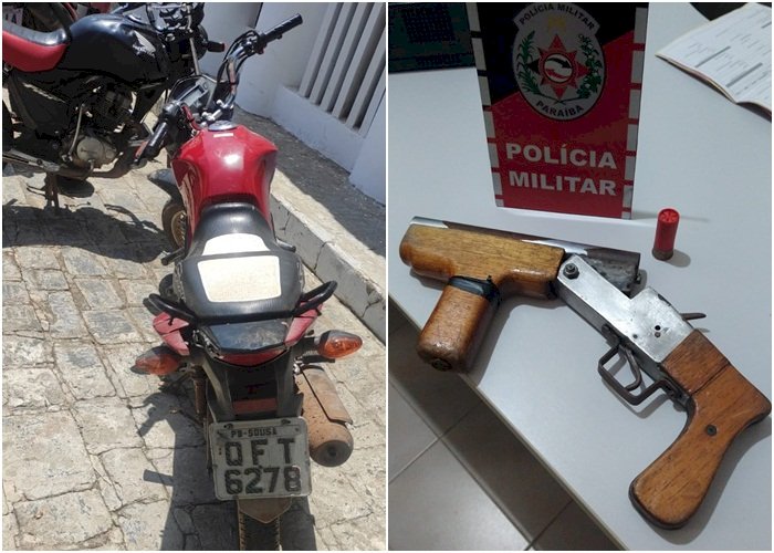 Polícia Militar apreende arma de fogo e recupera veículo roubado em Sousa