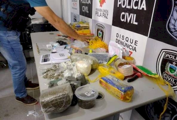 Material apreendido em ação da Polícia Civil