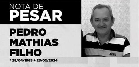 Nota de Pesar pelo falecimento do Senhor Pedro Mathias
