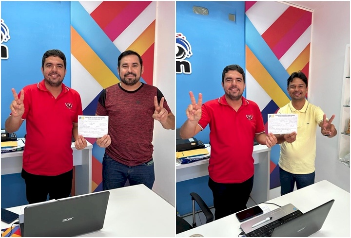 Fábio Braga, com os Vereadores: Eugênio, e Diógenes 