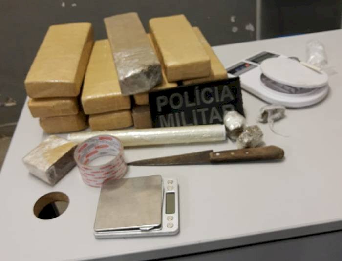 Ações da Polícia Militar resultaram na apreensão de 13 kg de drogas neste sábado