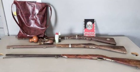 Caçador é flagrado com armas de fogo e apetrechos de caça e caso vai parar na delegacia 