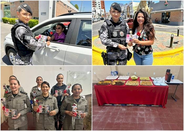 Homenagem as Policiais femininas da unidade bem como mulheres cidadãs na cidade de Sousa