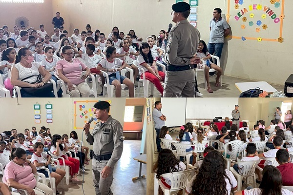 Policiais militares do 14º BPM em reunião pedagógica no município de Santa Cruz 