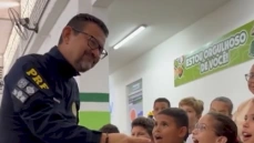 Visita da Polícia Rodoviária Federal, através do Projeto 