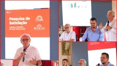 Apresentação de pesquisa de satisfação de eventos de fim de ano