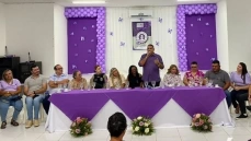Ação alusiva ao Agosto Lilás, realizada pela Secretaria de Assistência Social de Aparecida