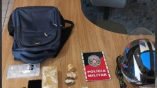 Material apreendido em ação da PM