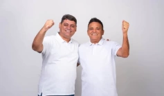 Prefeito e vice, eleitos por Vieirópolis, Thially Aristóteles de Oliveira, e Alexandre da Casa de Apoio