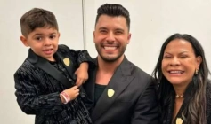 cantor Murilo Huff, filho Léo e a ex-sogra Dona Ruth