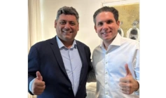 Prefeito Thially Aristóteles e o presidente da Câmara dos Deputados, Hugo Motta