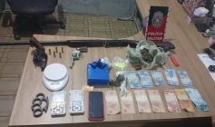Material ilícito apreendido em ação da Polícia Militar