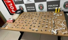 Drogas apreendidas em ação da PM