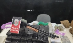Material ilícito apreendido em ação da Polícia Militar