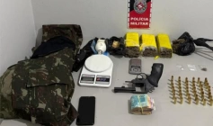Material ilícito apreendido em ação da Polícia Militar