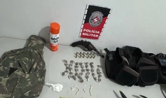 Material ilícito apreendido em ação da Polícia Militar