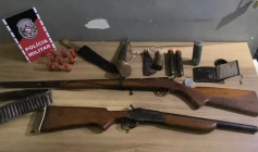 Armas de fogo apreendidas em ação policial no município de Sousa 