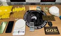 Drogas apreendidas em operação policial na Capital 