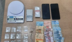 Material ilícito apreendido em ação da Polícia Militar