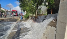Estouro de reservatório de água em Campina Grande
