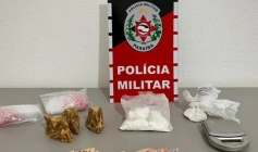 Drogas apreendidas pela polícia militar em São Mamede 