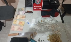Material ilícito apreendido em ação da Polícia Militar