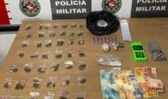 Material ilícito apreendido em ação da Polícia Militar