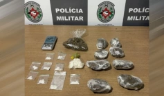 Drogas apreendidas em ação da Polícia Militar