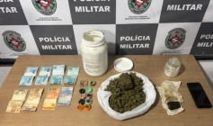 Material ilícito apreendido em ação da Polícia Militar