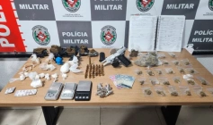 Material ilícito apreendido em ação da PM