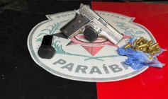 Arma e munições apreendidas em ação da Polícia Militar