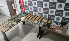 Drogas apreendidas em ação da Polícia Militar