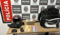 Material apreendido em ação da Polícia Militar