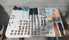 Material ilícito apreendido em ação da PM