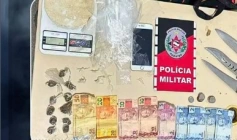 Material ilícito apreendido em ação da Polícia Militar