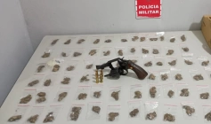 Material ilícito apreendido em ação da Polícia Militar