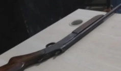 Espingarda apreendida pela polícia militar em São João do Rio do Peixe 