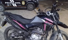 Moto recuperada pela polícia militar em Cajazeiras 