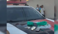 Drogas apreendidas em ação da Polícia Militar