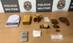 Drogas apreendidas em ação da Polícia Militar