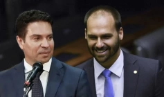 Deputados Ramagem e Eduardo Bolsonaro