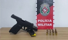 Arma de fogo apreendida pela polícia militar em Patos 