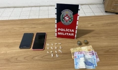 Drogas apreendidas em ação da Polícia Militar