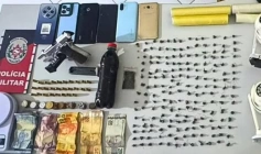 Drogas apreendidas peal polícia militar no município de São Bento 