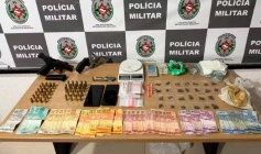 Material ilícito apreendido em ação da Polícia Militar