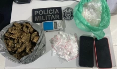 Material ilícito apreendido em ação da Polícia Militar