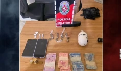 Material ilícito apreendido em ação da PM